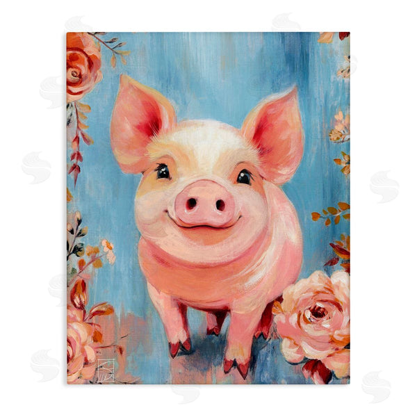 stupell industries Sara Culpepper | Smiling Pig & Flowers