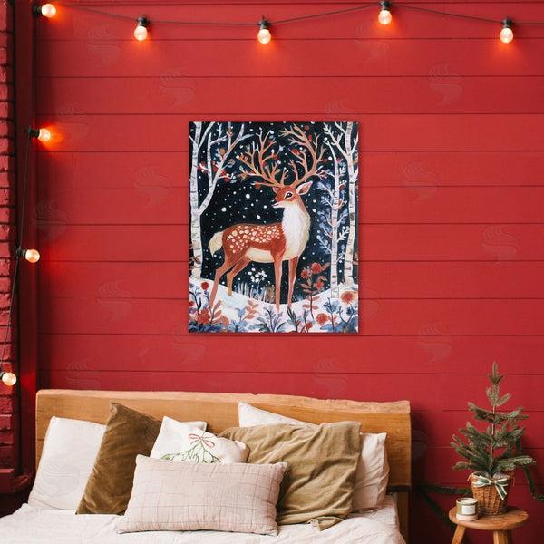 Stupell Industries Sara Culpepper | Woodland Deer Winter Night