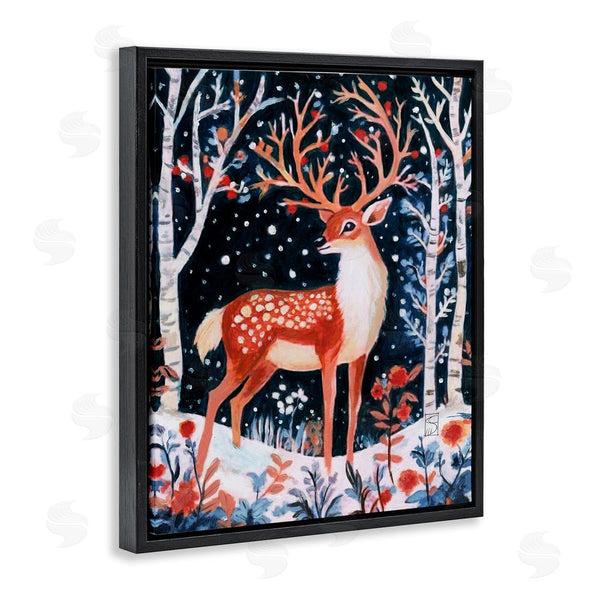 Stupell Industries Sara Culpepper | Woodland Deer Winter Night