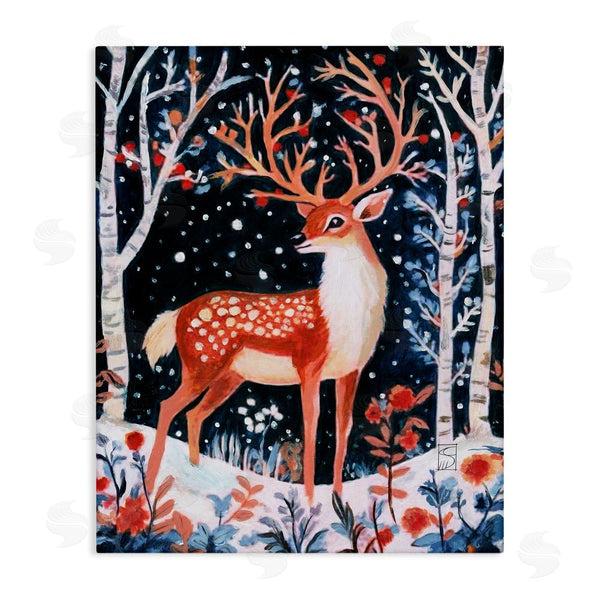 stupell industries Sara Culpepper | Woodland Deer Winter Night