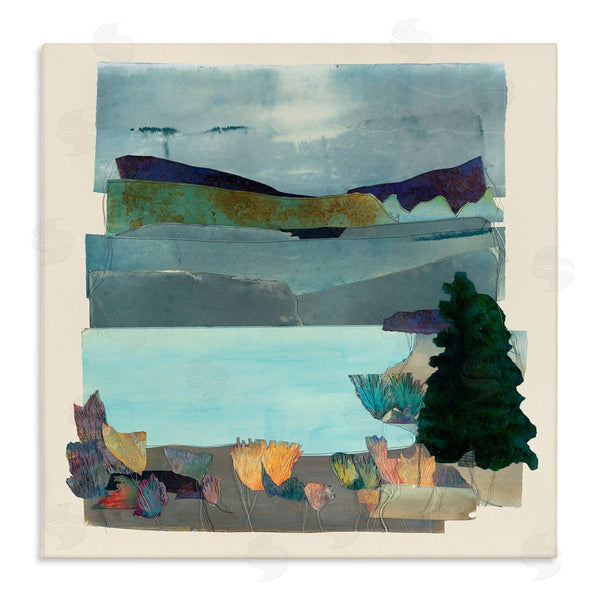 stupell industries Sara Everett | Abstract Lake View Scene Wall Art