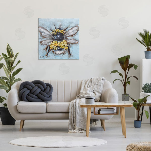 Stupell Industries Sara G. Designs | Abstract Bee With Flowers Wall Art