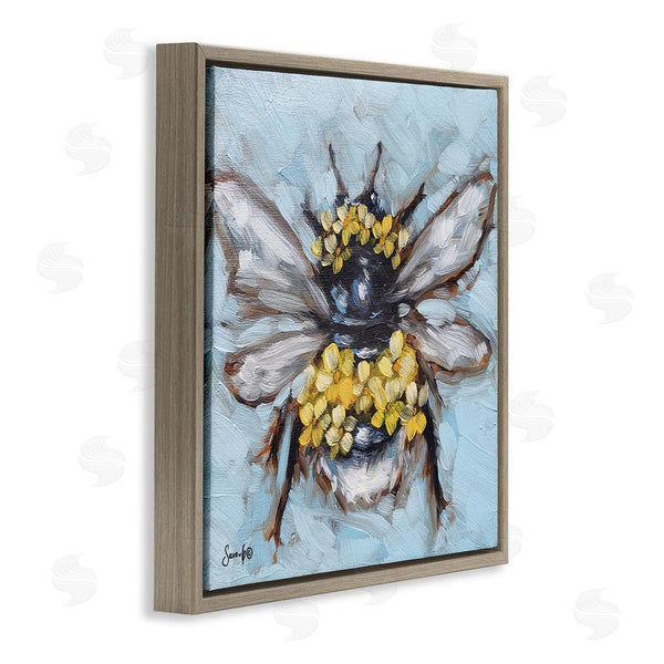 Stupell Industries Sara G. Designs | Abstract Bee With Flowers Wall Art