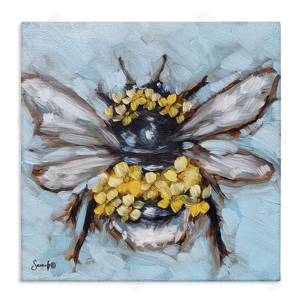 stupell industries Sara G. Designs | Abstract Bee with Flowers Wall Art
