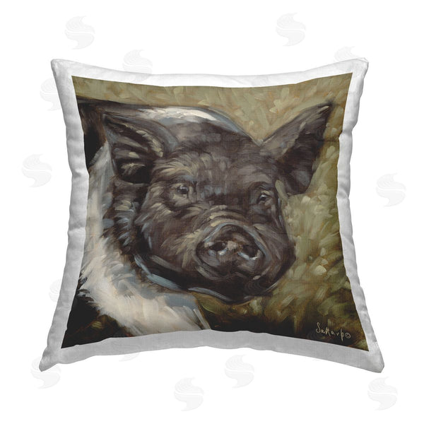 stupell industries Sara G. Designs | Abstract Farm Pig Printed Throw Pillow