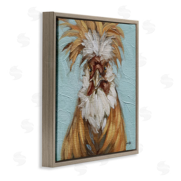 Stupell Industries Sara G. Designs | Blue Country Rooster Portrait Wall Art
