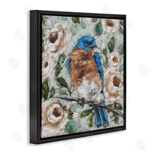 Stupell Industries Sara G. Designs | Bluebird Perched Floral Blooms Wall Art