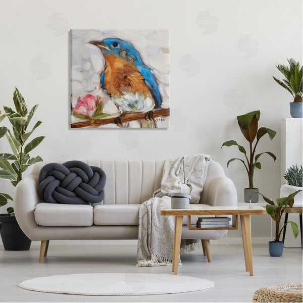 Stupell Industries Sara G. Designs | Bluebird Wildlife Blooming Flower Tree Wall Art