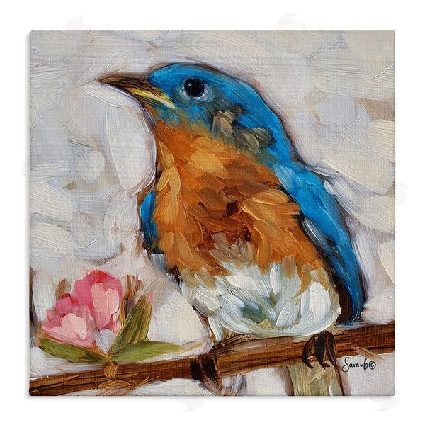 stupell industries Sara G. Designs | Bluebird Wildlife Blooming Flower Tree Wall Art