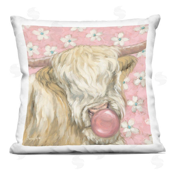 stupell industries Sara G. Designs | Bubblegum Cutie Cattle Throw Pillow