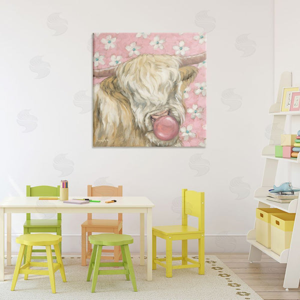 Stupell Industries Sara G. Designs | Bubblegum Cutie Cattle Wall Art