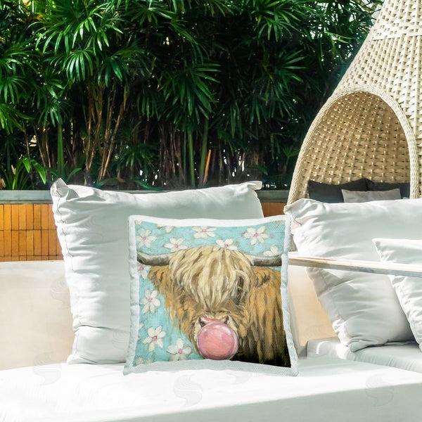 Stupell Industries Sara G. Designs | Bubblegum Sweetie Cattle Throw Pillow