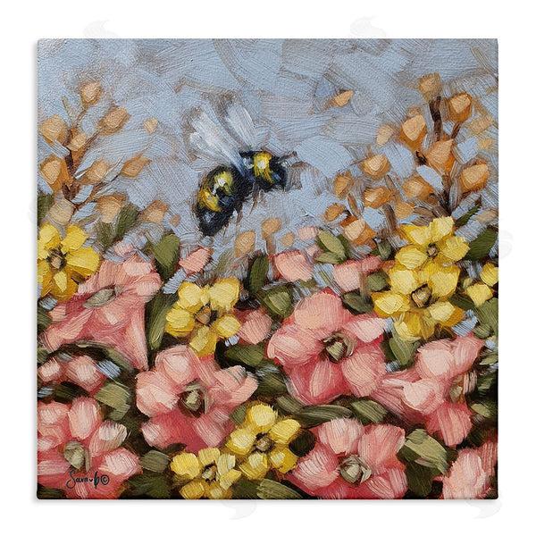 stupell industries Sara G. Designs | Bumblebee Summer Garden Meadow Wall Art