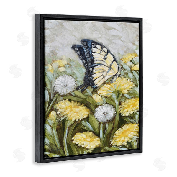 Stupell Industries Sara G. Designs | Butterfly & Yellow Daisies Wall Art