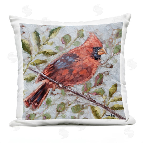 Stupell Industries Sara G. Designs | Cardinal Bird Botanical Nature Printed Throw Pillow
