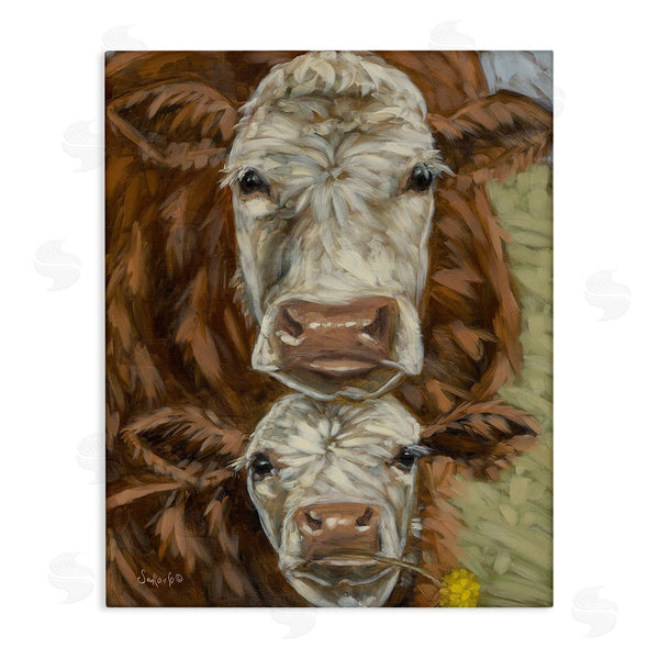 stupell industries Sara G. Designs | Cattle and Calf Gazing Wall Art