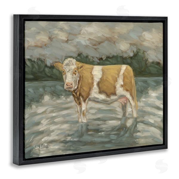 Stupell Industries Sara G. Designs | Cattle Wading In Shore
