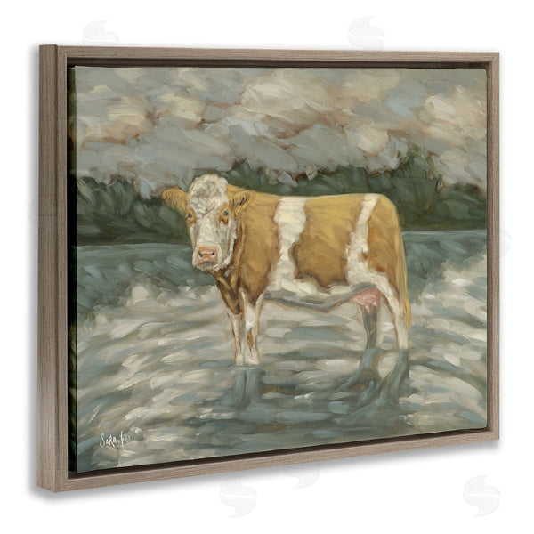 Stupell Industries Sara G. Designs | Cattle Wading In Shore