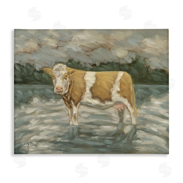 stupell industries Sara G. Designs | Cattle Wading in Shore