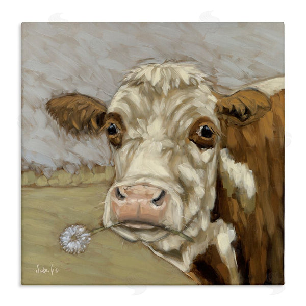 stupell industries Sara G. Designs | Cattle with Dandelion Sprig Wall Art