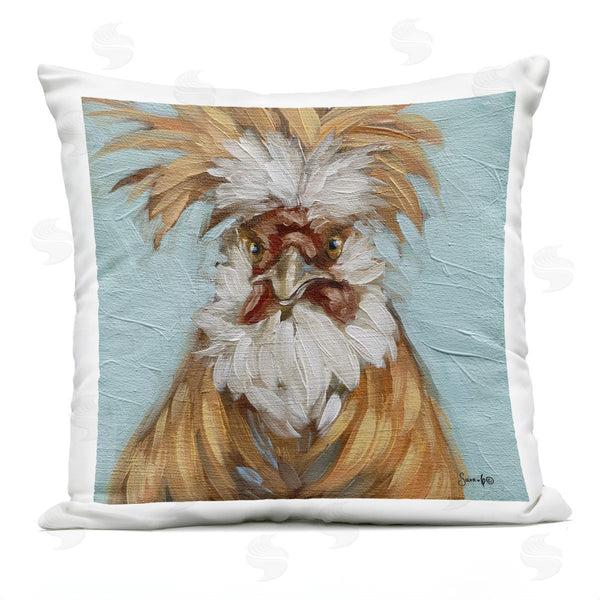 Stupell Industries Sara G. Designs | Country Chicken Blue Accent Printed Throw Pillow