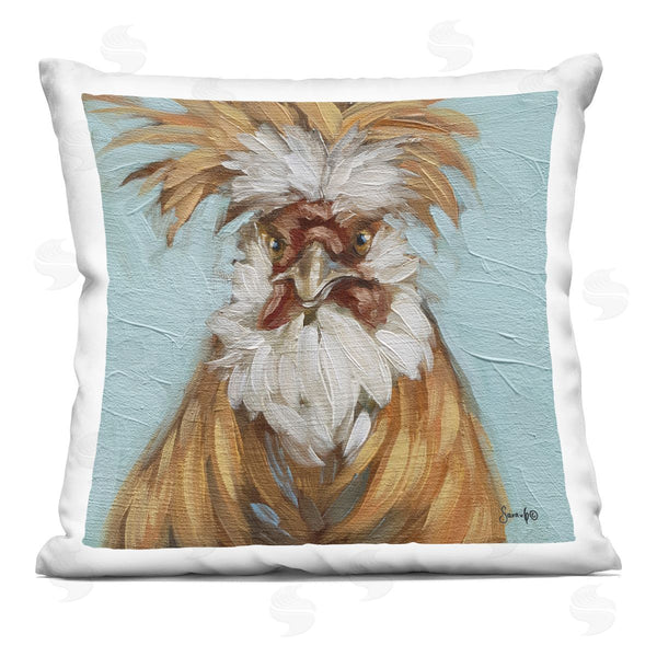 stupell industries Sara G. Designs | Country Chicken Blue Accent Printed Throw Pillow