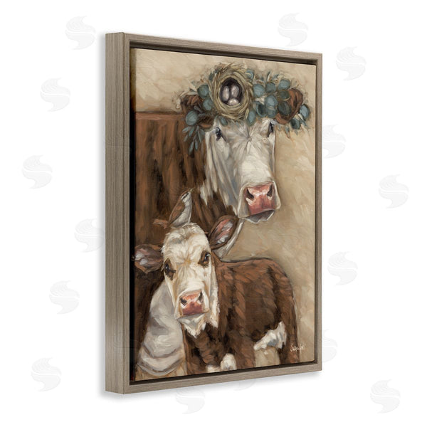 Stupell Industries Sara G. Designs | Cow & Calf With Bird Nest