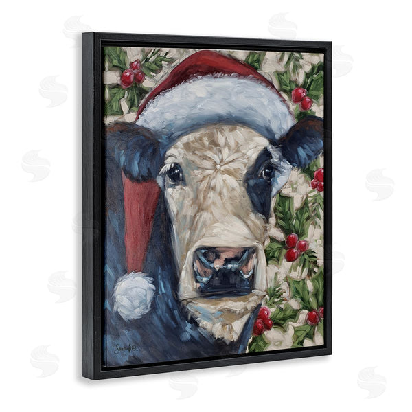 Stupell Industries Sara G. Designs | Cow With Festive Holly