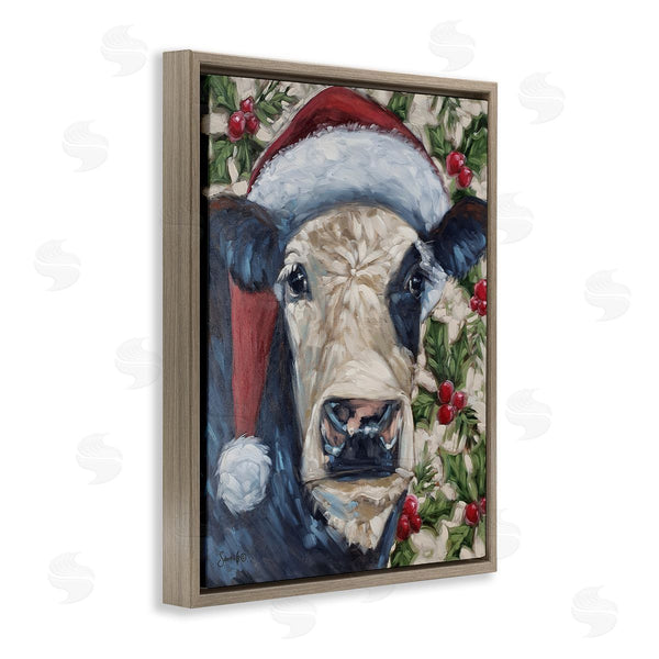 Stupell Industries Sara G. Designs | Cow With Festive Holly