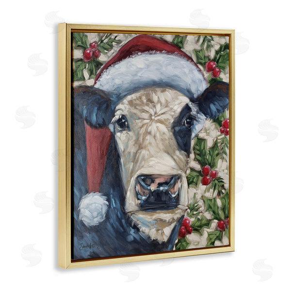 Stupell Industries Sara G. Designs | Cow With Festive Holly