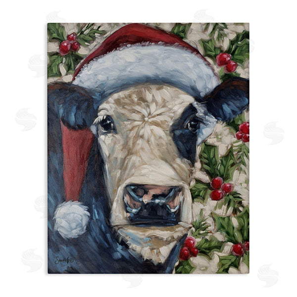 stupell industries Sara G. Designs | Cow with Festive Holly