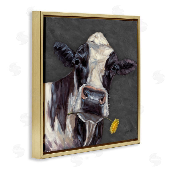 Stupell Industries Sara G. Designs | Cow With Yellow Daisy