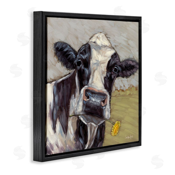 Stupell Industries Sara G. Designs | Cow With Yellow Daisy Wall Art