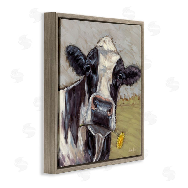 Stupell Industries Sara G. Designs | Cow With Yellow Daisy Wall Art