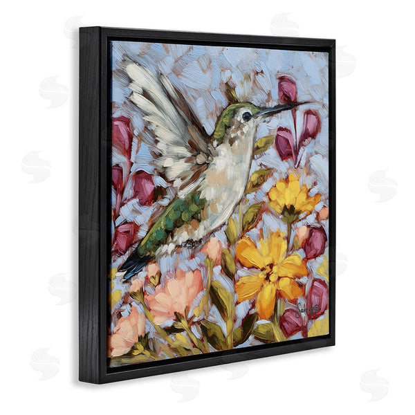 Stupell Industries Sara G. Designs | Hummingbird Spring Garden Flowers Wall Art