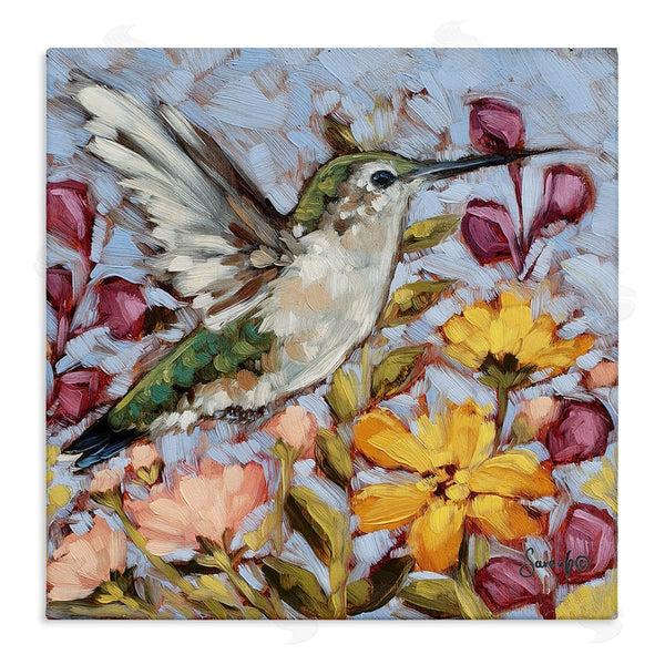 stupell industries Sara G. Designs | Hummingbird Spring Garden Flowers Wall Art
