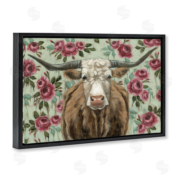 Stupell Industries Sara G. Designs | Longhorn With Magenta Blooms
