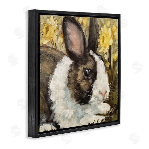 Stupell Industries Sara G. Designs | Rabbit Blooming Daffodils Nature Wall Art