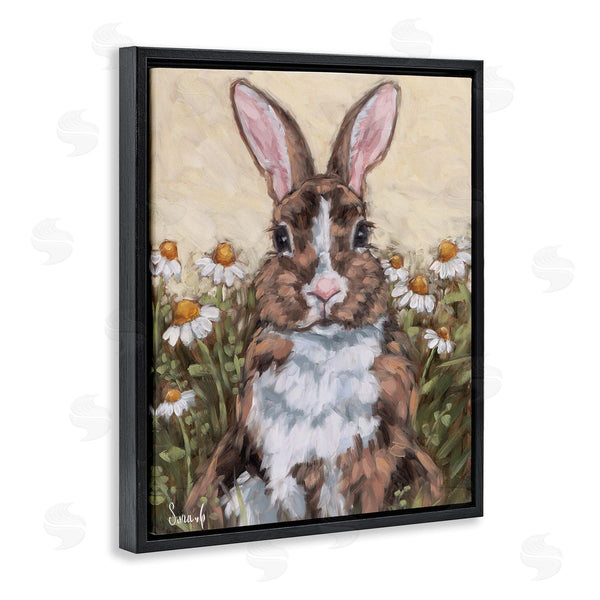 Stupell Industries Sara G. Designs | Rabbit Portrait With Daisies