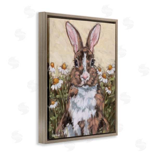 Stupell Industries Sara G. Designs | Rabbit Portrait With Daisies