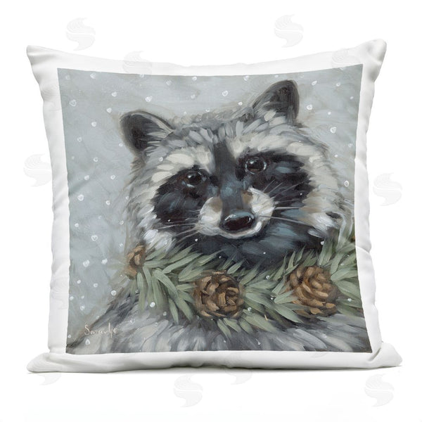 Stupell Industries Sara G. Designs | Raccoon With Pinecones Printed Throw Pillow