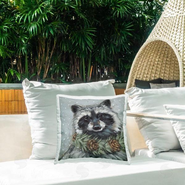 Stupell Industries Sara G. Designs | Raccoon With Pinecones Printed Throw Pillow