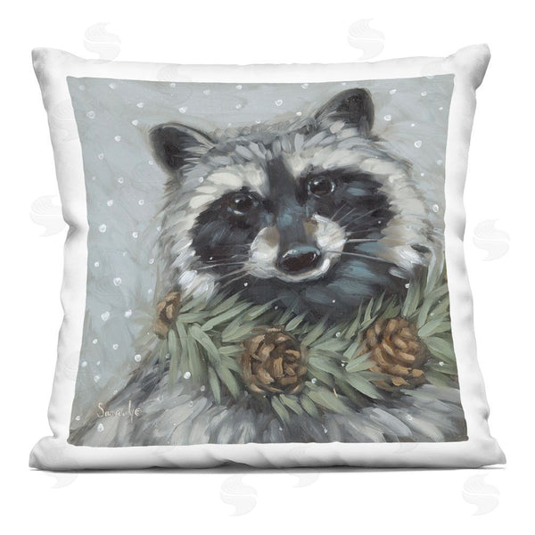 stupell industries Sara G. Designs | Raccoon with Pinecones Printed Throw Pillow