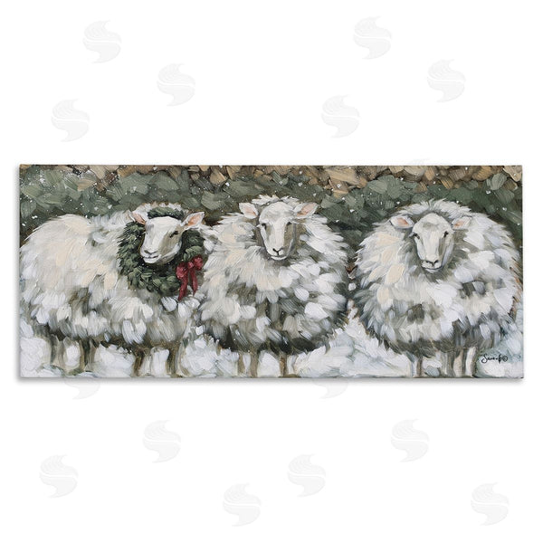 stupell industries Sara G. Designs | Seasonal Winter Sheep Farmhouse Snow Wall Art