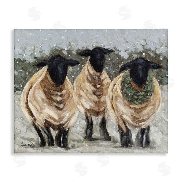 stupell industries Sara G. Designs | Sheep in Winter Scene Wall Art