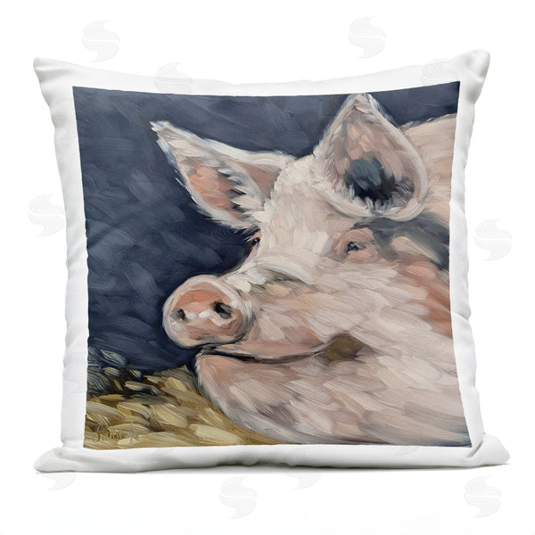 Stupell Industries Sara G. Designs | Smiling Farm Pig Face Printed Throw Pillow