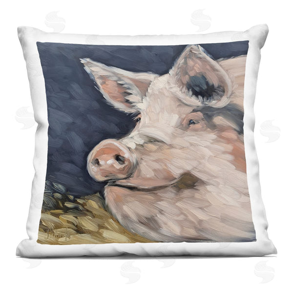 stupell industries Sara G. Designs | Smiling Farm Pig Face Printed Throw Pillow