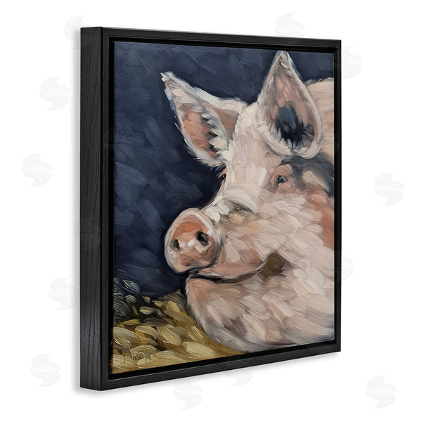 Stupell Industries Sara G. Designs | Smiling Pig Farmhouse Animal Wall Art