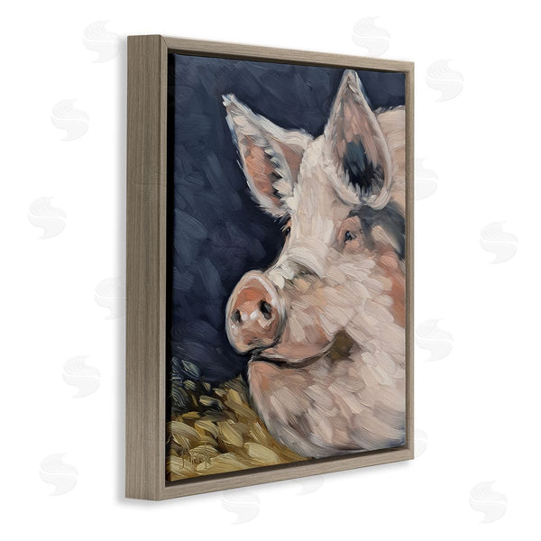 Stupell Industries Sara G. Designs | Smiling Pig Farmhouse Animal Wall Art
