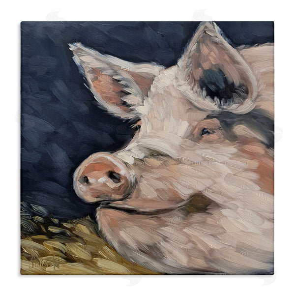stupell industries Sara G. Designs | Smiling Pig Farmhouse Animal Wall Art